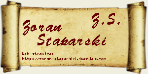Zoran Staparski vizit kartica